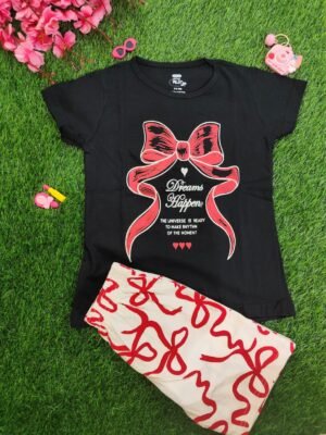 Bow Girls Contrast Set Black