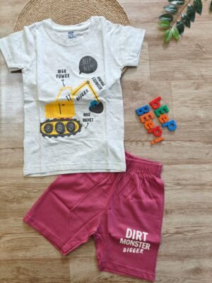 Excavator Boys Contrast Set Grey