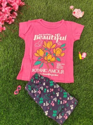 Good Vibes Girls Contrast Set Pink