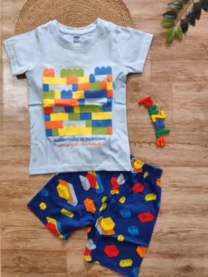 Lego Blocks Boys Contrast Set Baby Blue