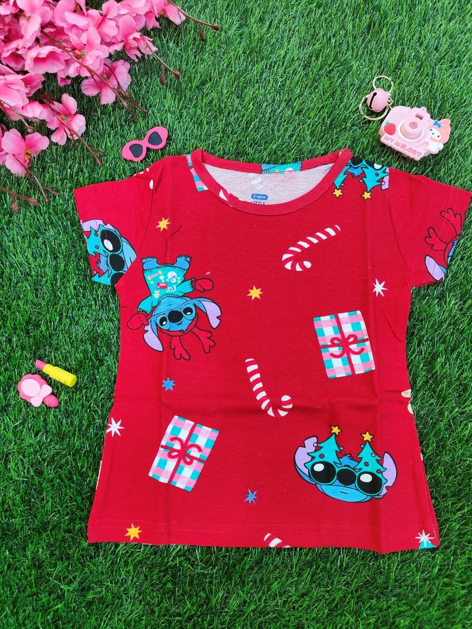 Lilo & Stitch Girls Co-Ord Set Red - Image 2