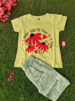 Roses Girls Contrast Set Fluorescent Green
